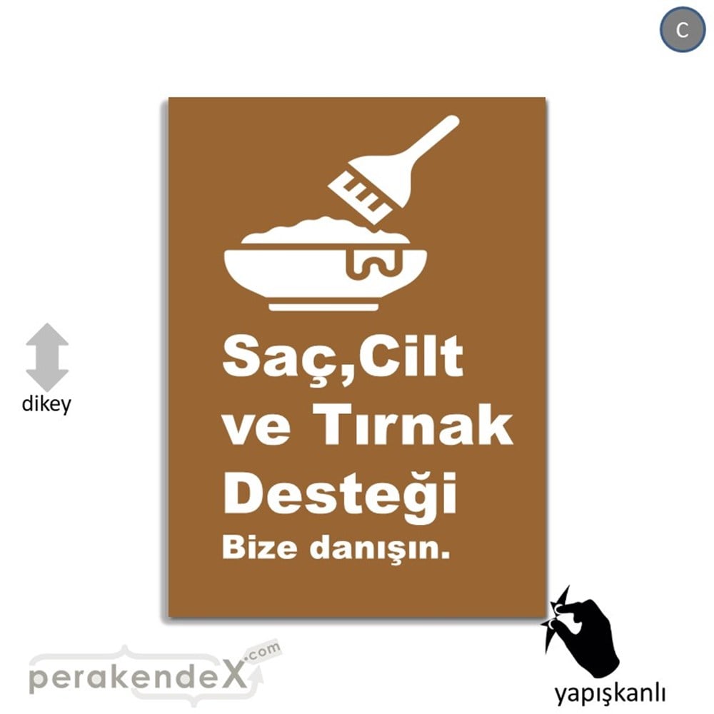 Saç,Cilt Ve Tırnak Desteği VİTRİN - CAM FOLYO,  VİNİL -dikdörtgen,tek yön baskıvitrin - cam folyo,  vinil