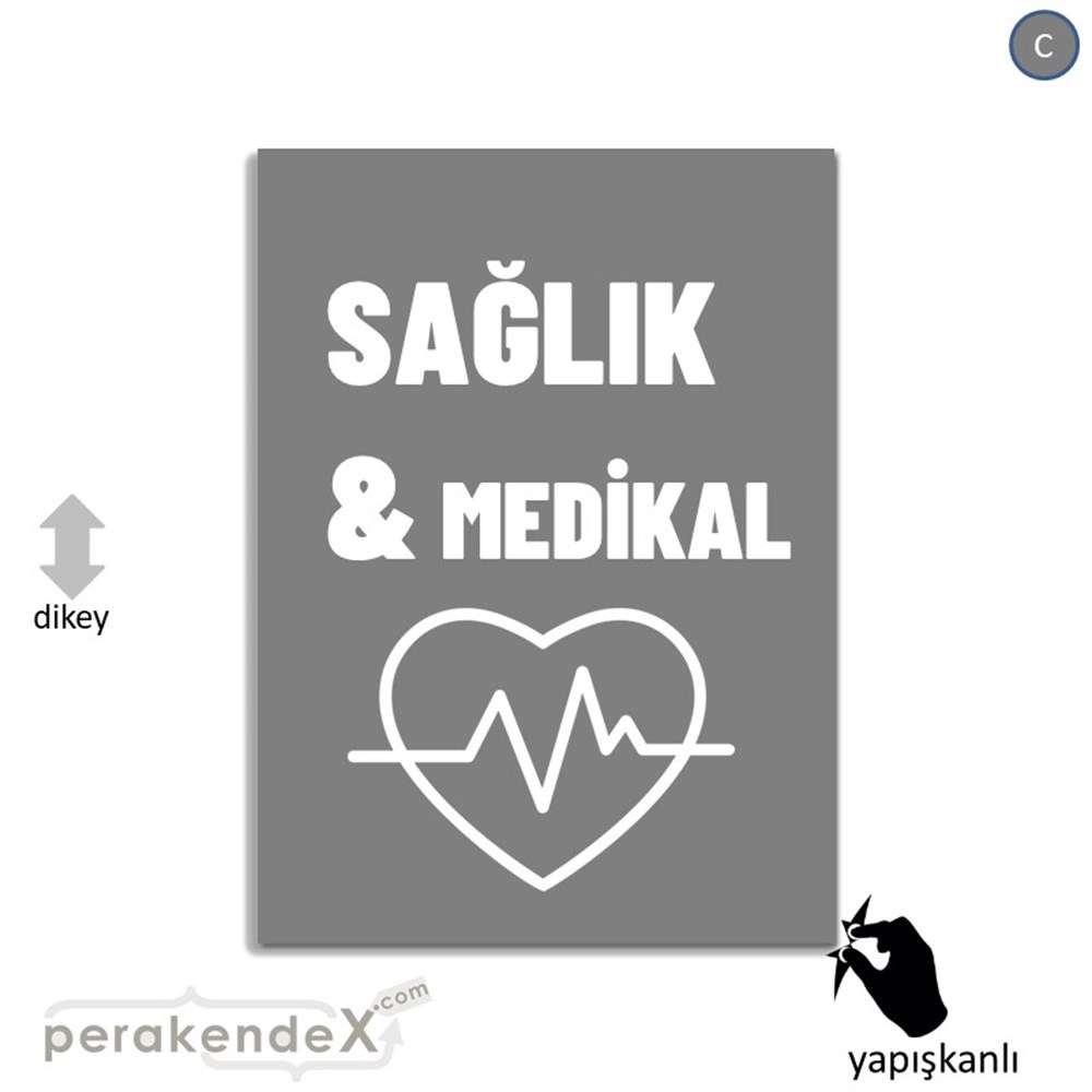 Sağlık Medikal Ürün Çeşitleri VİTRİN - CAM FOLYO,  VİNİL -dikdörtgen,tek yön baskıvitrin - cam folyo,  vinil