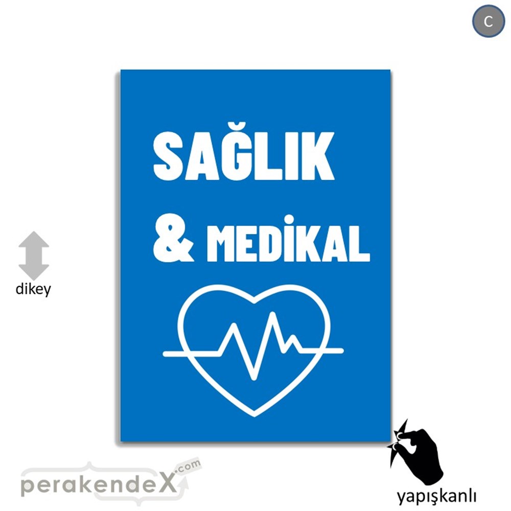 Sağlık Medikal Ürün Çeşitleri VİTRİN - CAM FOLYO,  VİNİL -dikdörtgen,tek yön baskıvitrin - cam folyo,  vinil