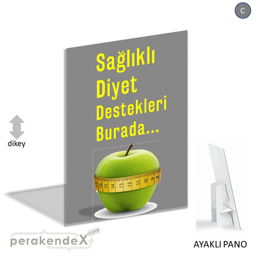 Sağlıklı Diyet Destekleri Burada KARTON AYAKLI POSTER,  PANO -dikdörtgen,tek yön baskı