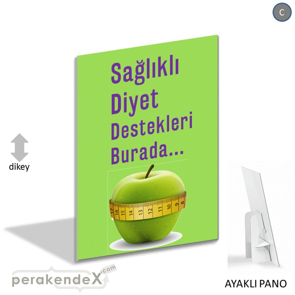 Sağlıklı Diyet Destekleri Burada KARTON AYAKLI POSTER,  PANO -dikdörtgen,tek yön baskı