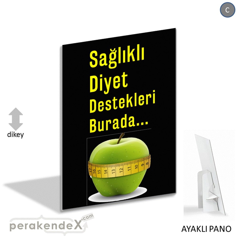 Sağlıklı Diyet Destekleri Burada KARTON AYAKLI POSTER,  PANO -dikdörtgen,tek yön baskı