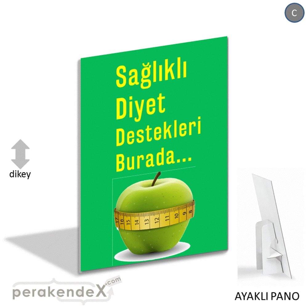 Sağlıklı Diyet Destekleri Burada KARTON AYAKLI POSTER,  PANO -dikdörtgen,tek yön baskı
