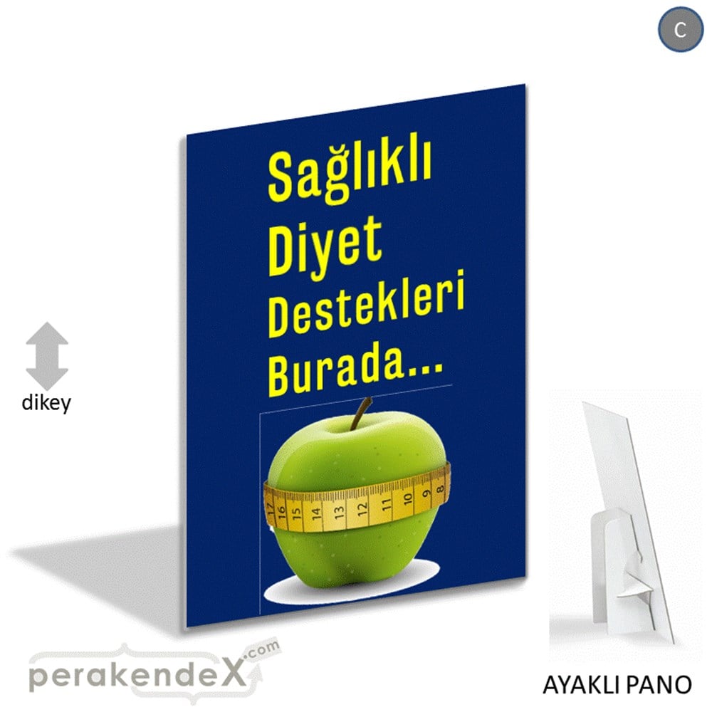 Sağlıklı Diyet Destekleri Burada KARTON AYAKLI POSTER,  PANO -dikdörtgen,tek yön baskı