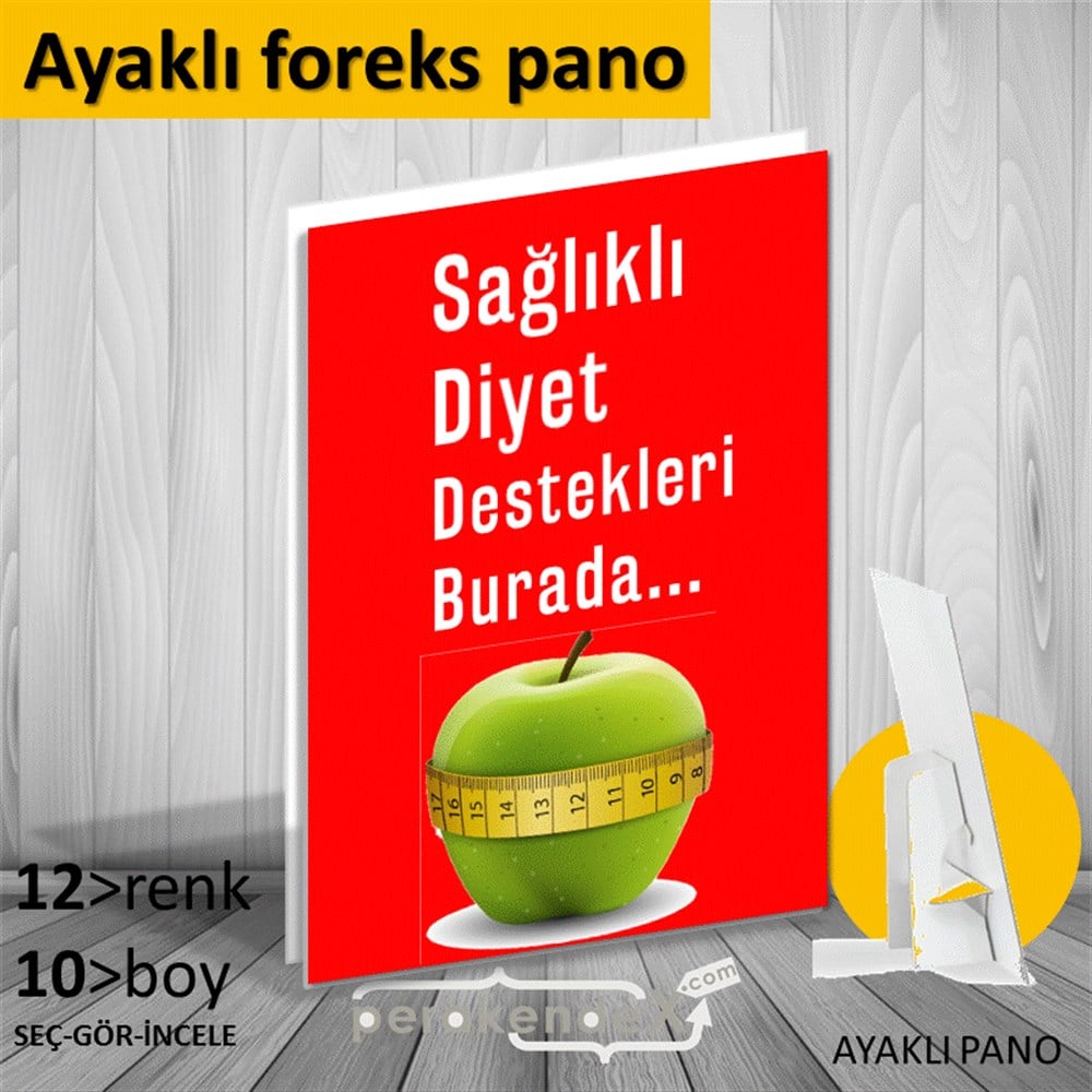 Sağlıklı Diyet Destekleri Burada KARTON AYAKLI POSTER,  PANO -dikdörtgen,tek yön baskı