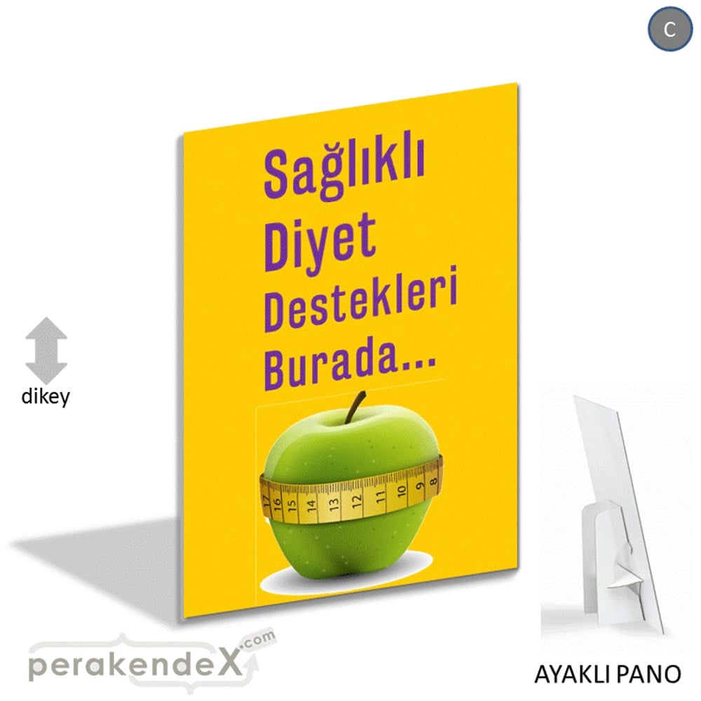 Sağlıklı Diyet Destekleri Burada KARTON AYAKLI POSTER,  PANO -dikdörtgen,tek yön baskı