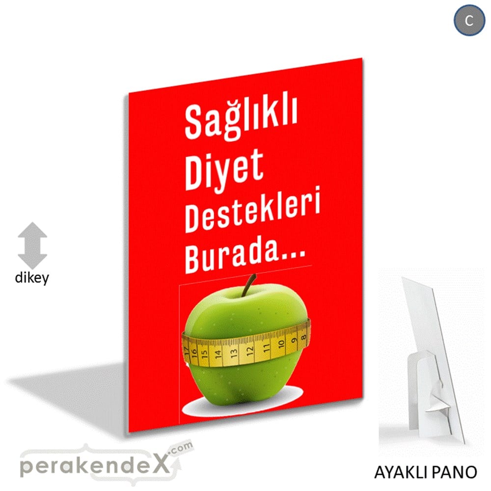 Sağlıklı Diyet Destekleri Burada KARTON AYAKLI POSTER,  PANO -dikdörtgen,tek yön baskı