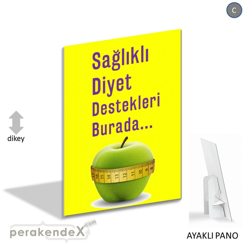 Sağlıklı Diyet Destekleri Burada KARTON AYAKLI POSTER,  PANO -dikdörtgen,tek yön baskı