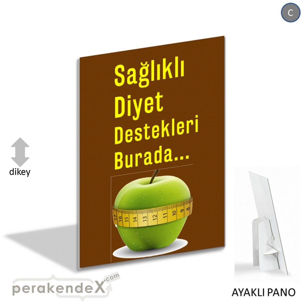 Sağlıklı Diyet Destekleri Burada KARTON AYAKLI POSTER,  PANO -dikdörtgen,tek yön baskı