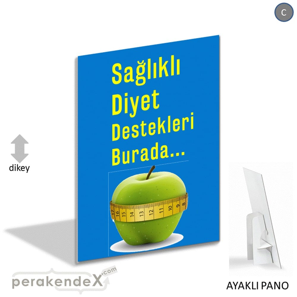 Sağlıklı Diyet Destekleri Burada KARTON AYAKLI POSTER,  PANO -dikdörtgen,tek yön baskı