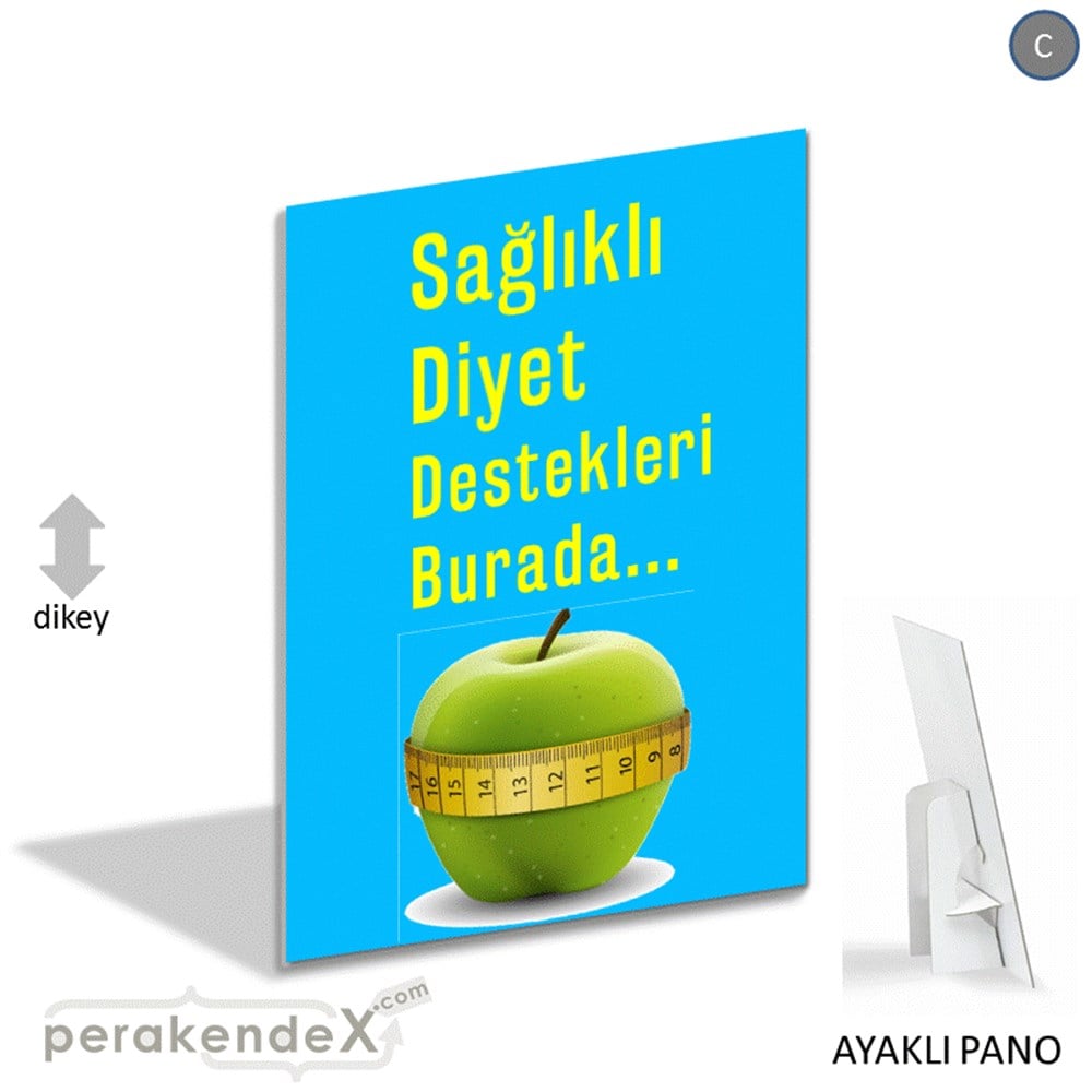 Sağlıklı Diyet Destekleri Burada KARTON AYAKLI POSTER,  PANO -dikdörtgen,tek yön baskı