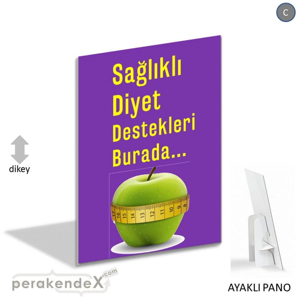 Sağlıklı Diyet Destekleri Burada KARTON AYAKLI POSTER,  PANO -dikdörtgen,tek yön baskı