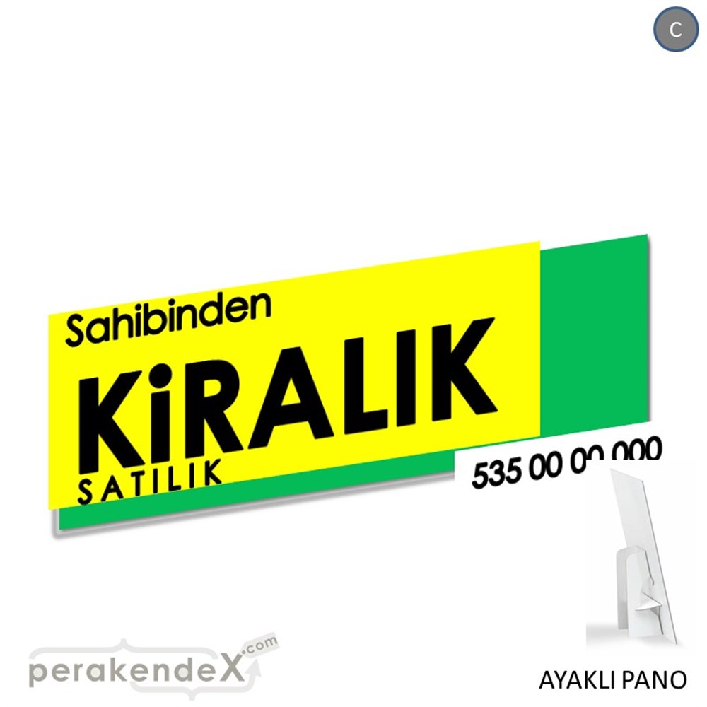 Sahibinden Kiralık & Satılık Yazısı 006 KARTON AYAKLI POSTER,  PANO (BANNER) -dikdörtgen,tek yön baskıkarton ayaklı poster,  pano