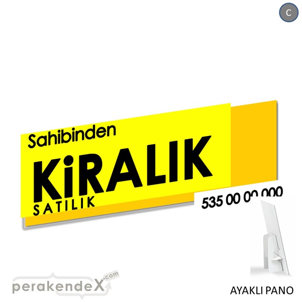 Sahibinden Kiralık & Satılık Yazısı 006 KARTON AYAKLI POSTER,  PANO (BANNER) -dikdörtgen,tek yön baskıkarton ayaklı poster,  pano