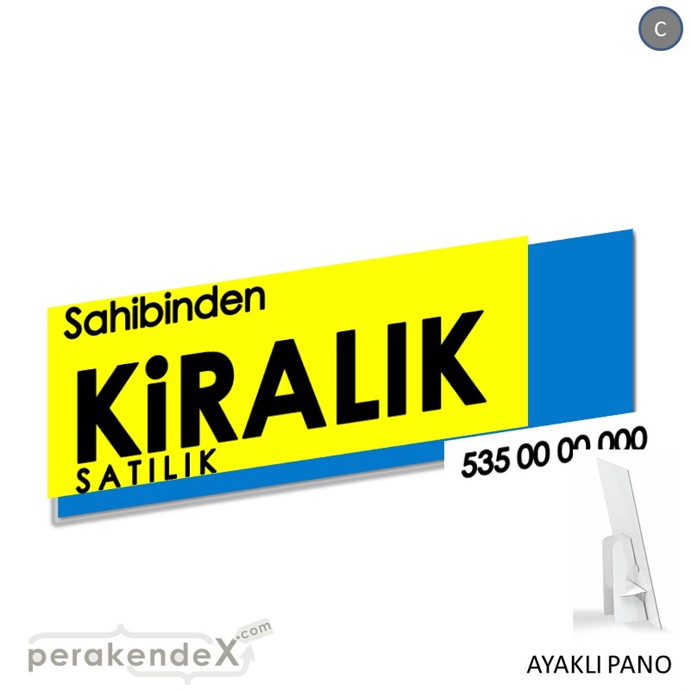 Sahibinden Kiralık & Satılık Yazısı 006 KARTON AYAKLI POSTER,  PANO (BANNER) -dikdörtgen,tek yön baskıkarton ayaklı poster,  pano