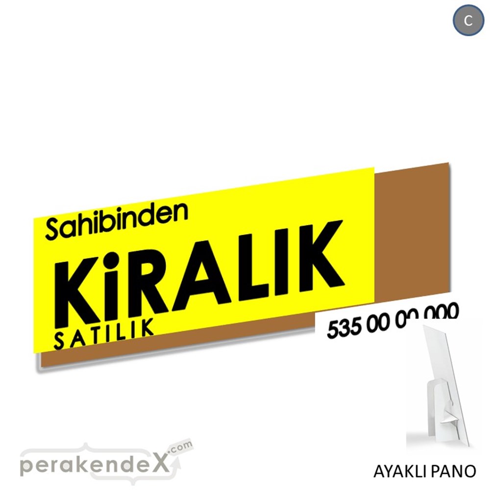 Sahibinden Kiralık & Satılık Yazısı 006 KARTON AYAKLI POSTER,  PANO (BANNER) -dikdörtgen,tek yön baskıkarton ayaklı poster,  pano