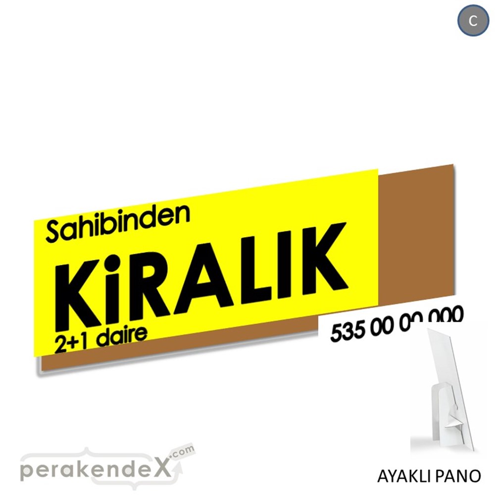 Sahibinden Kiralık Yazısı 006 KARTON AYAKLI POSTER,  PANO (BANNER) -dikdörtgen,tek yön baskıkarton ayaklı poster,  pano
