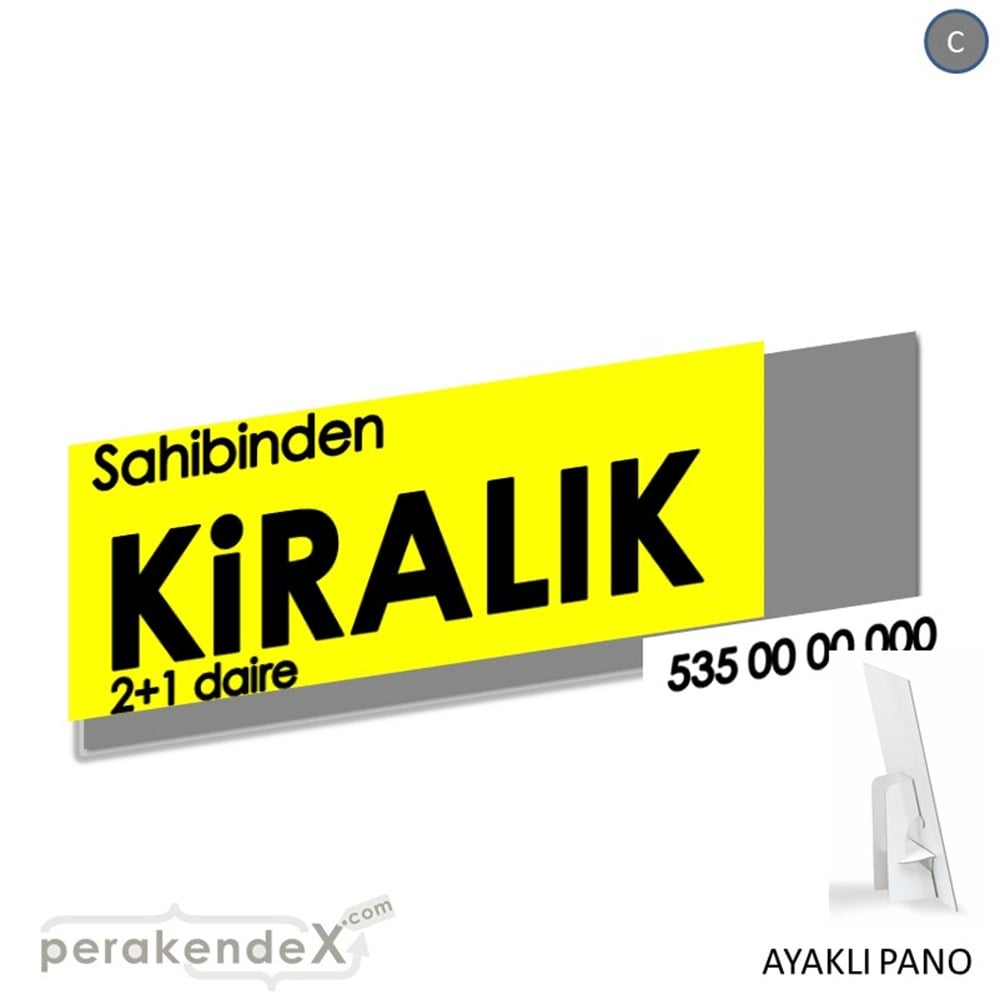 Sahibinden Kiralık Yazısı 006 KARTON AYAKLI POSTER,  PANO (BANNER) -dikdörtgen,tek yön baskıkarton ayaklı poster,  pano
