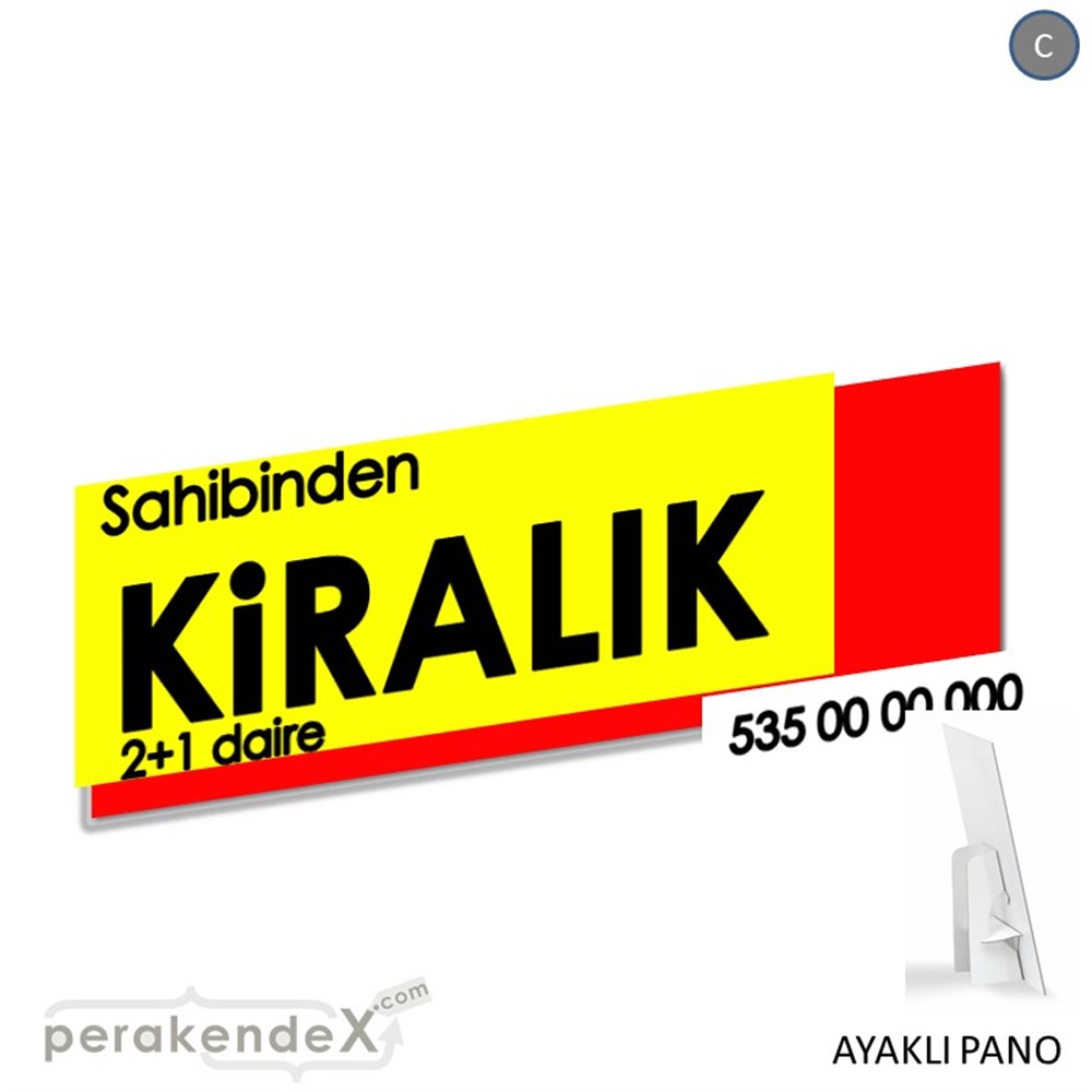 Sahibinden Kiralık Yazısı 006 KARTON AYAKLI POSTER,  PANO (BANNER) -dikdörtgen,tek yön baskıkarton ayaklı poster,  pano