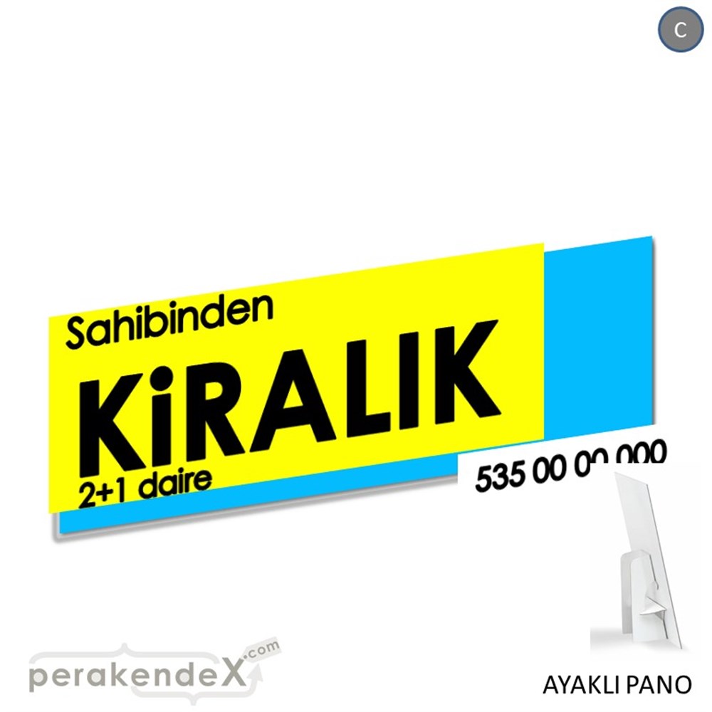 Sahibinden Kiralık Yazısı 006 KARTON AYAKLI POSTER,  PANO (BANNER) -dikdörtgen,tek yön baskıkarton ayaklı poster,  pano