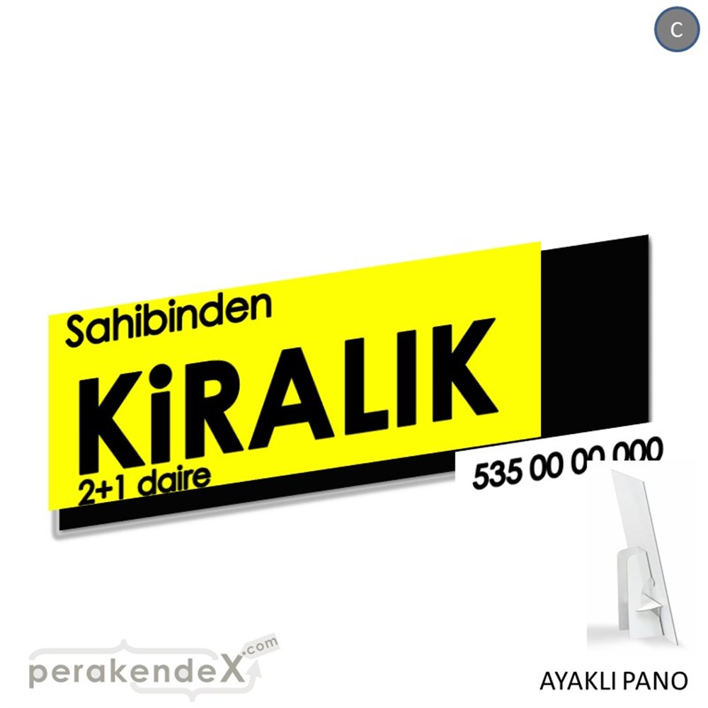 Sahibinden Kiralık Yazısı 006 KARTON AYAKLI POSTER,  PANO (BANNER) -dikdörtgen,tek yön baskıkarton ayaklı poster,  pano