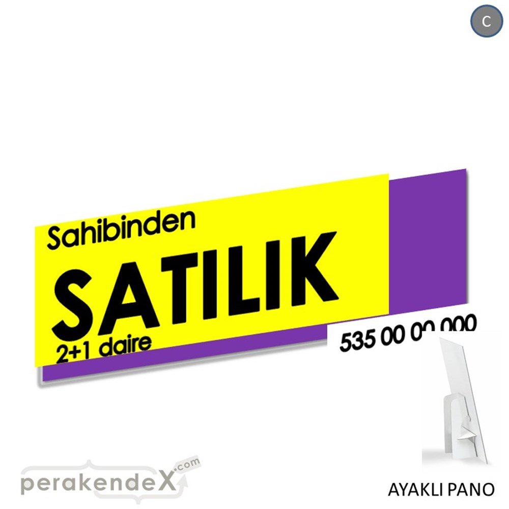 Sahibinden Satılık Yazısı 006 KARTON AYAKLI POSTER,  PANO (BANNER) -dikdörtgen,tek yön baskıkarton ayaklı poster,  pano