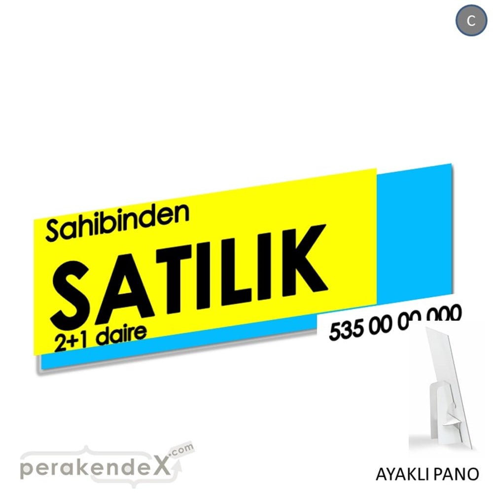 Sahibinden Satılık Yazısı 006 KARTON AYAKLI POSTER,  PANO (BANNER) -dikdörtgen,tek yön baskıkarton ayaklı poster,  pano