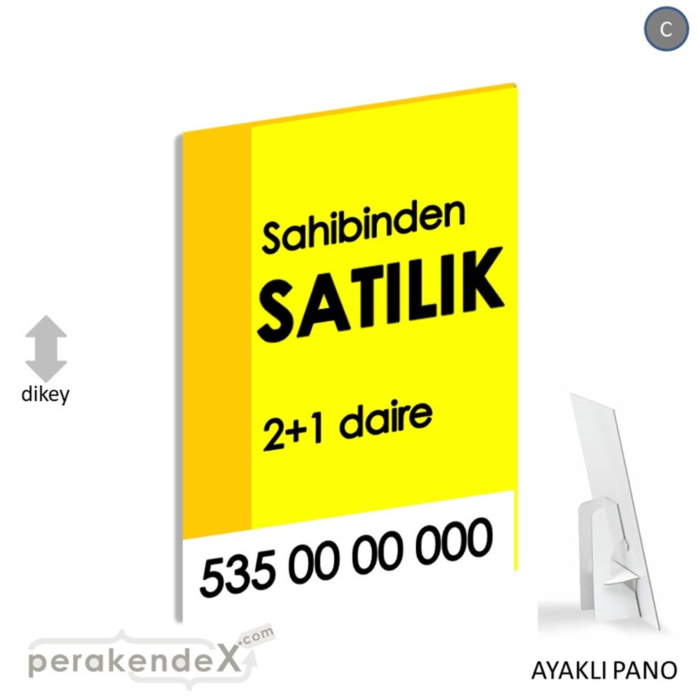 Sahibinden Satılık Yazısı 006 KARTON AYAKLI POSTER,  PANO -dikdörtgen,tek yön baskıkarton ayaklı poster,  pano