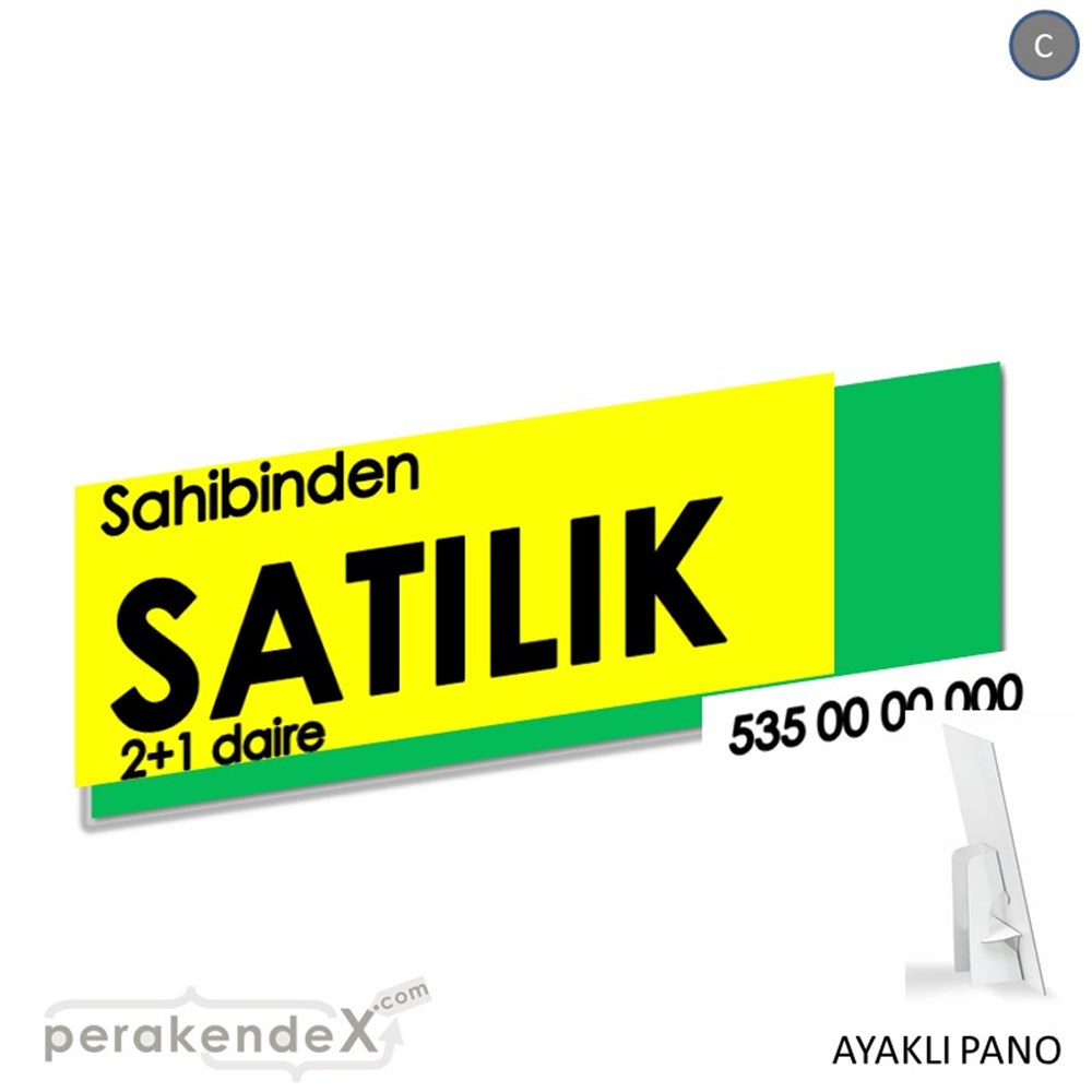 Sahibinden Satılık Yazısı 006 KARTON AYAKLI POSTER,  PANO (BANNER) -dikdörtgen,tek yön baskıkarton ayaklı poster,  pano
