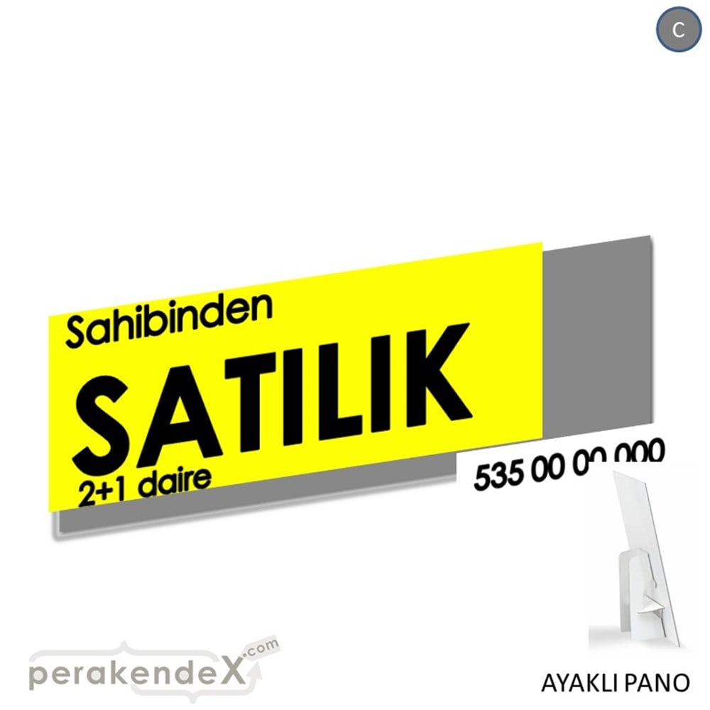 Sahibinden Satılık Yazısı 006 KARTON AYAKLI POSTER,  PANO (BANNER) -dikdörtgen,tek yön baskıkarton ayaklı poster,  pano
