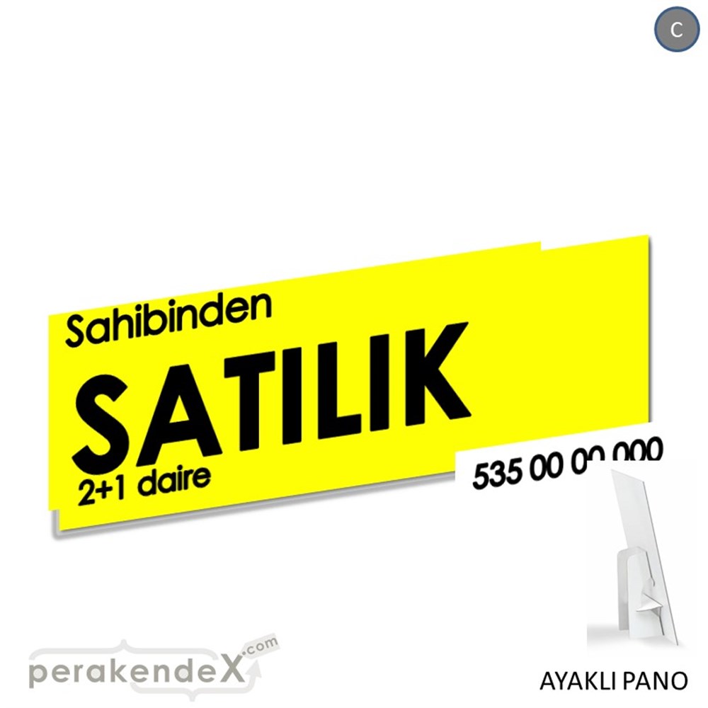Sahibinden Satılık Yazısı 006 KARTON AYAKLI POSTER,  PANO (BANNER) -dikdörtgen,tek yön baskıkarton ayaklı poster,  pano
