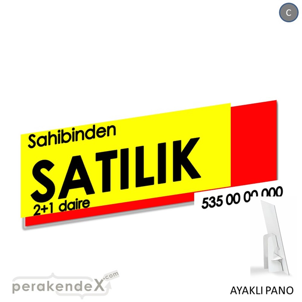 Sahibinden Satılık Yazısı 006 KARTON AYAKLI POSTER,  PANO (BANNER) -dikdörtgen,tek yön baskıkarton ayaklı poster,  pano