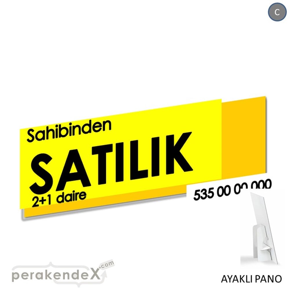 Sahibinden Satılık Yazısı 006 KARTON AYAKLI POSTER,  PANO (BANNER) -dikdörtgen,tek yön baskıkarton ayaklı poster,  pano