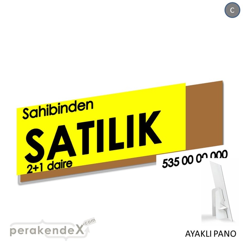 Sahibinden Satılık Yazısı 006 KARTON AYAKLI POSTER,  PANO (BANNER) -dikdörtgen,tek yön baskıkarton ayaklı poster,  pano