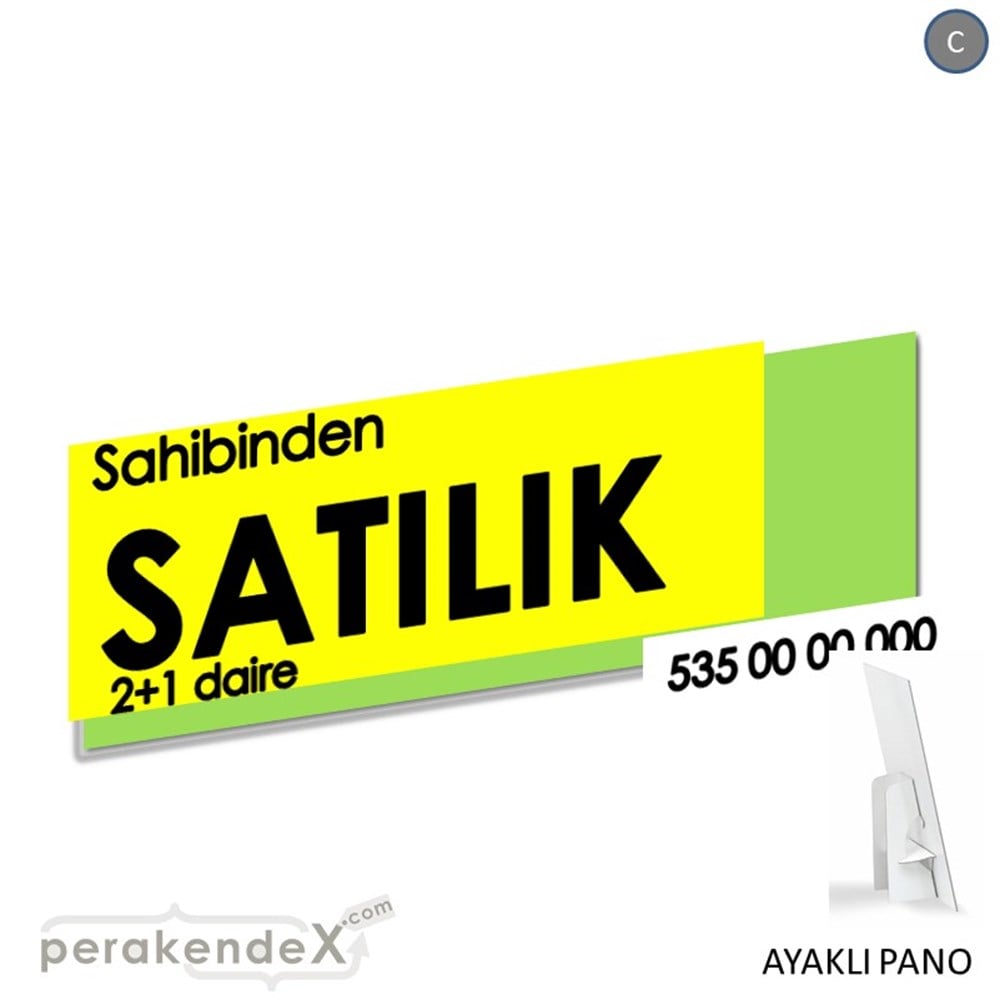 Sahibinden Satılık Yazısı 006 KARTON AYAKLI POSTER,  PANO (BANNER) -dikdörtgen,tek yön baskıkarton ayaklı poster,  pano