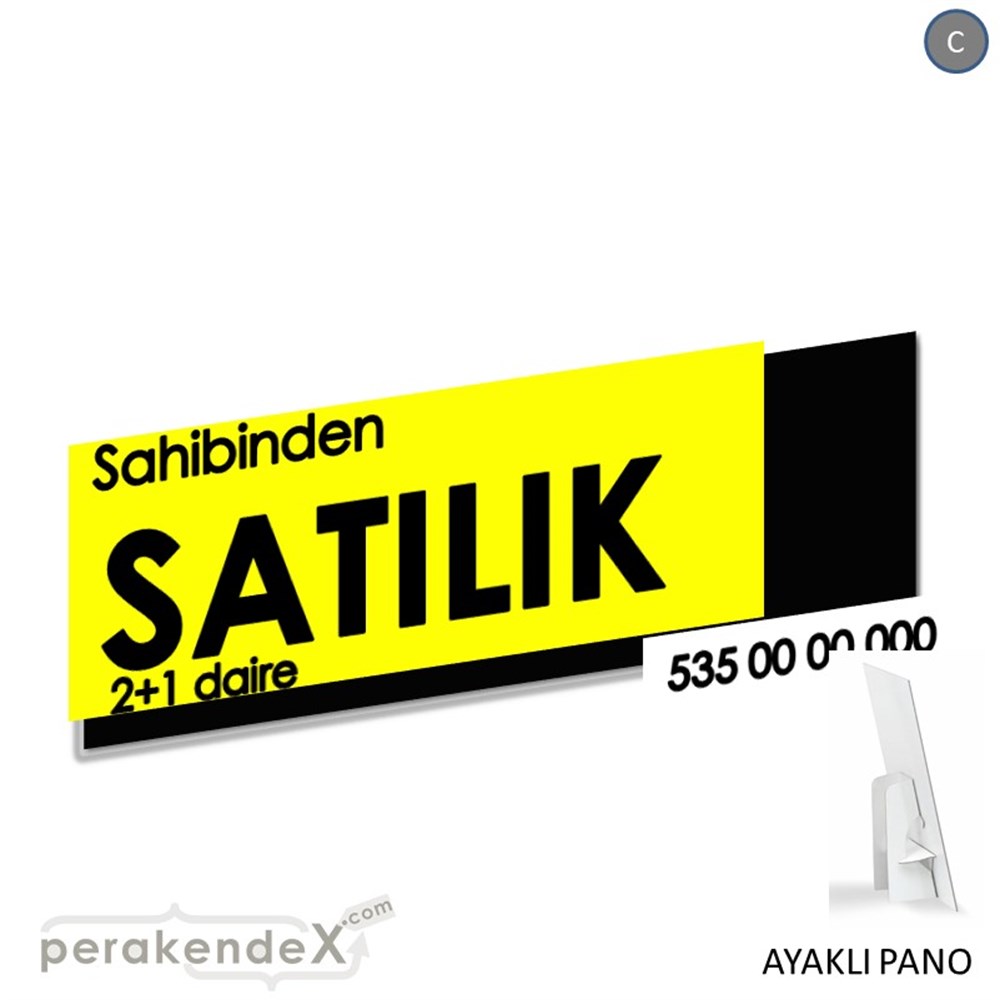 Sahibinden Satılık Yazısı 006 KARTON AYAKLI POSTER,  PANO (BANNER) -dikdörtgen,tek yön baskıkarton ayaklı poster,  pano