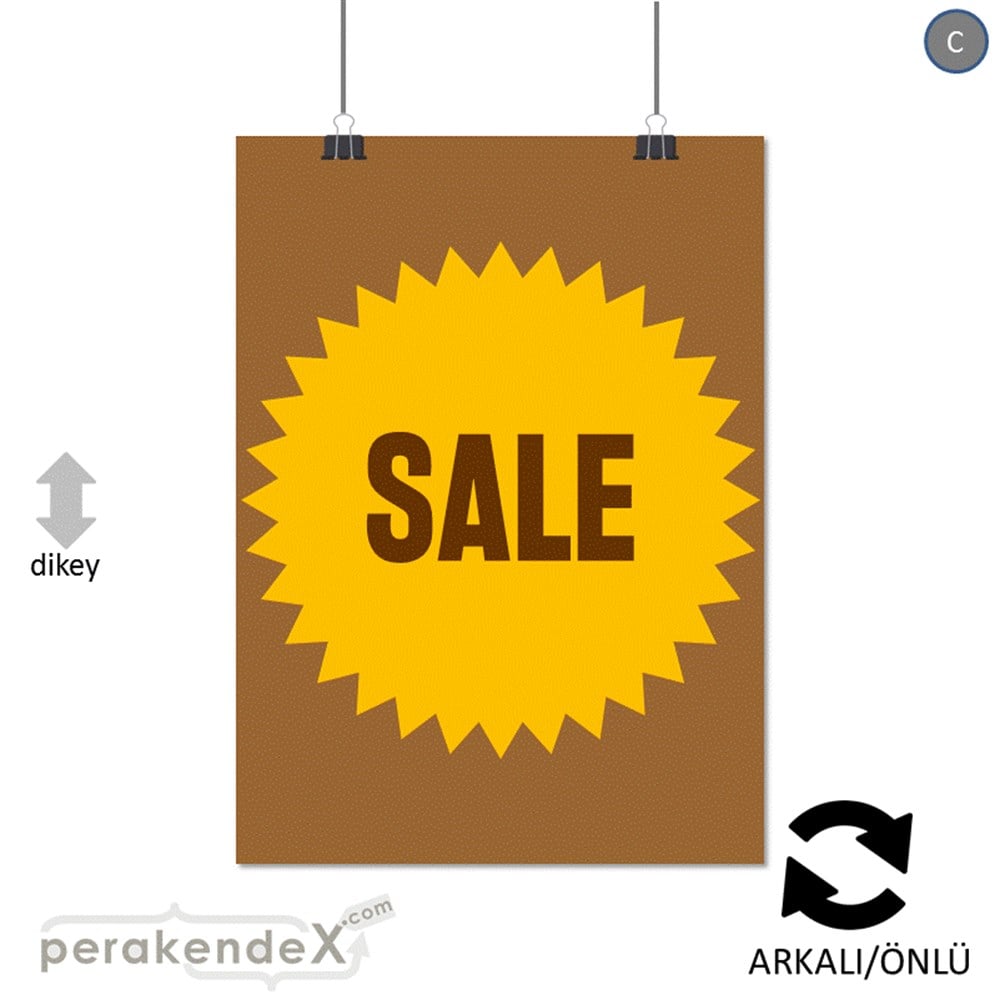 sale * POSTERİ -dikdörtgen,çift yön baskı