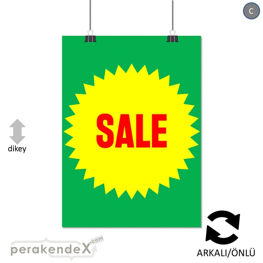 sale * POSTERİ -dikdörtgen,çift yön baskı