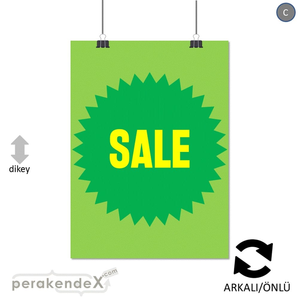 sale * POSTERİ -dikdörtgen,çift yön baskı