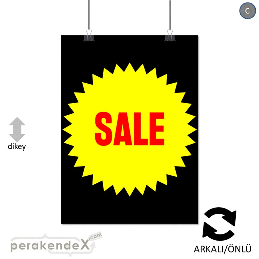 sale * POSTERİ -dikdörtgen,çift yön baskı