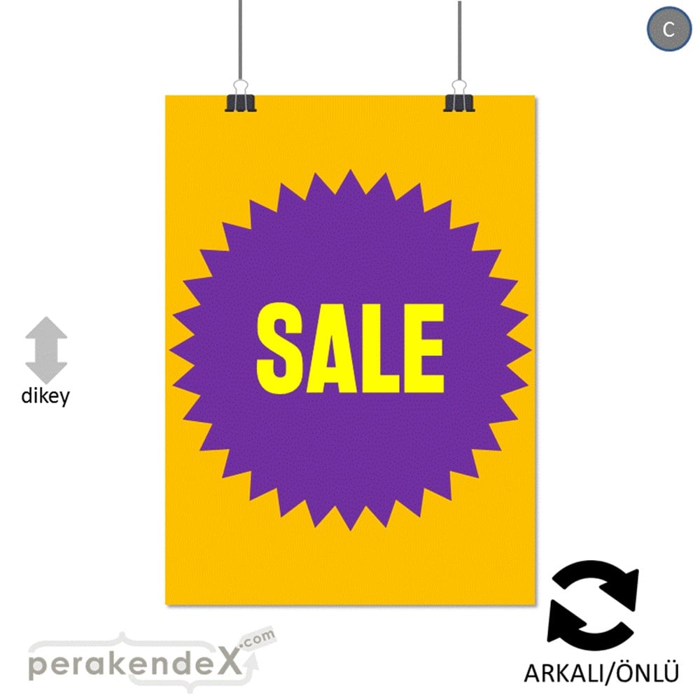 sale * POSTERİ -dikdörtgen,çift yön baskı