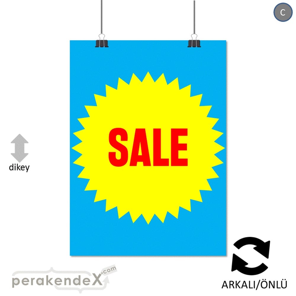 sale * POSTERİ -dikdörtgen,çift yön baskı
