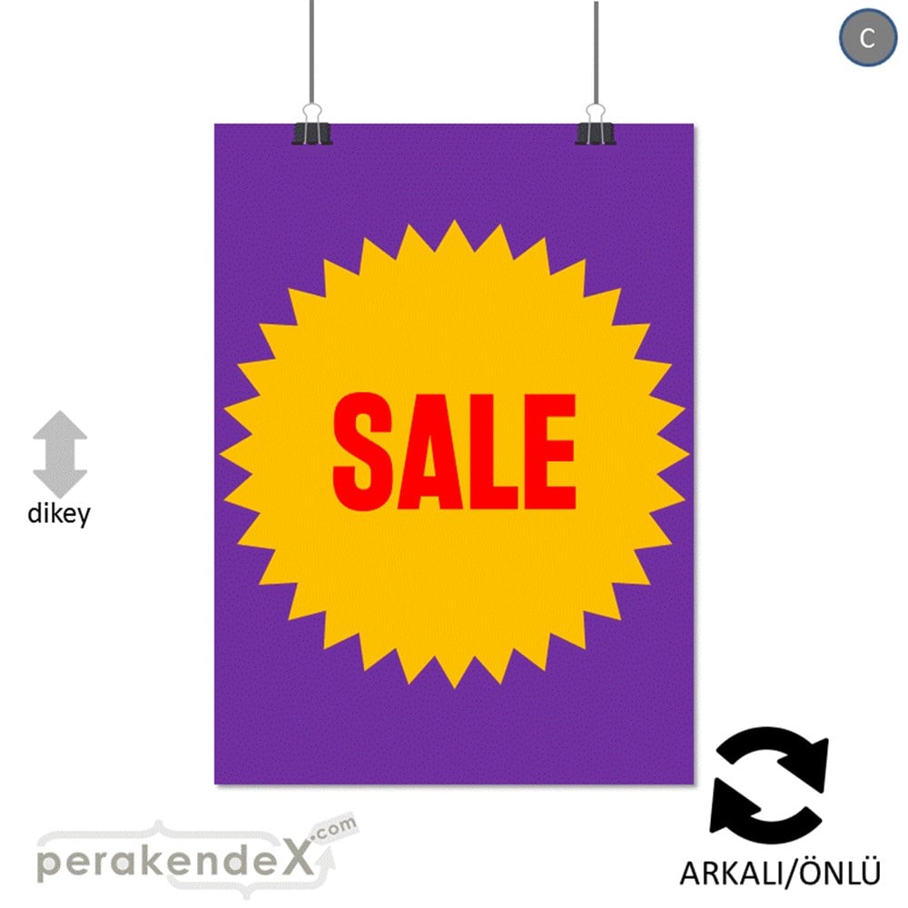 sale * POSTERİ -dikdörtgen,çift yön baskı