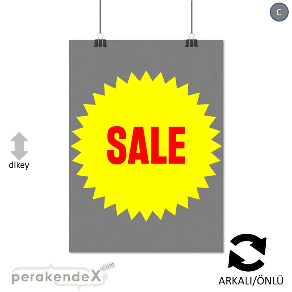sale * POSTERİ -dikdörtgen,çift yön baskı