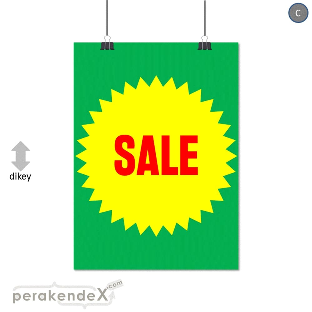 sale * SERT PLASTİK POSTER -dikdörtgen,tek yön baskı