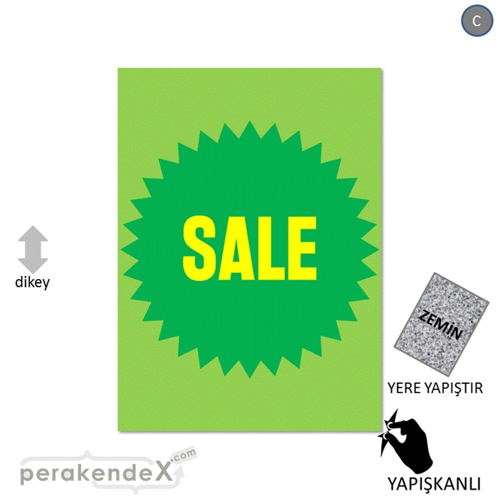 sale * YER ZEMİNE YAPIŞIR -dikdörtgen,tek yön baskı