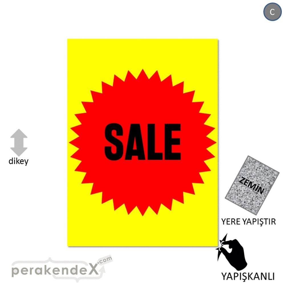 sale * YER ZEMİNE YAPIŞIR -dikdörtgen,tek yön baskı