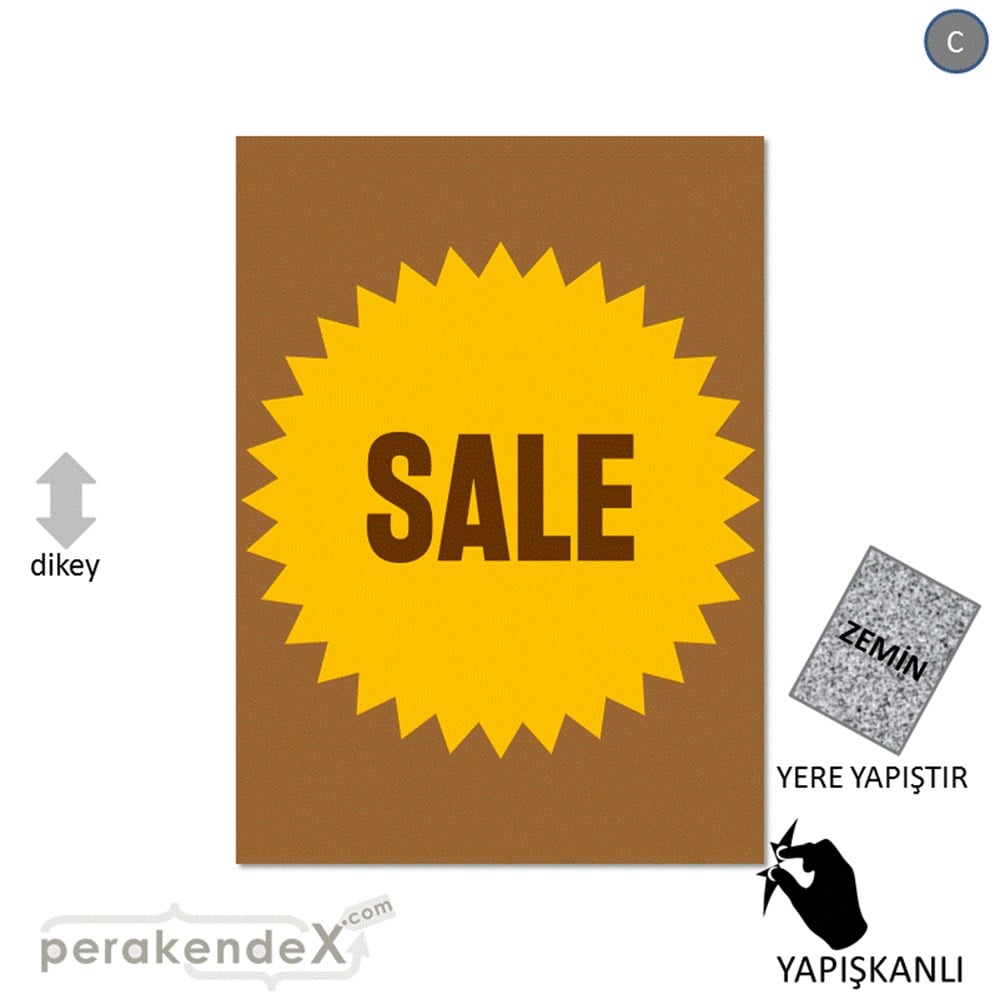 sale * YER ZEMİNE YAPIŞIR -dikdörtgen,tek yön baskı