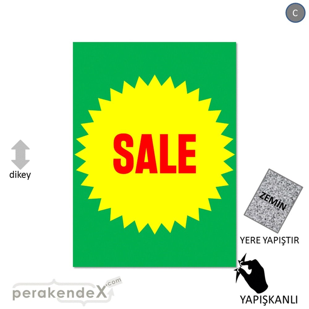 sale * YER ZEMİNE YAPIŞIR -dikdörtgen,tek yön baskı