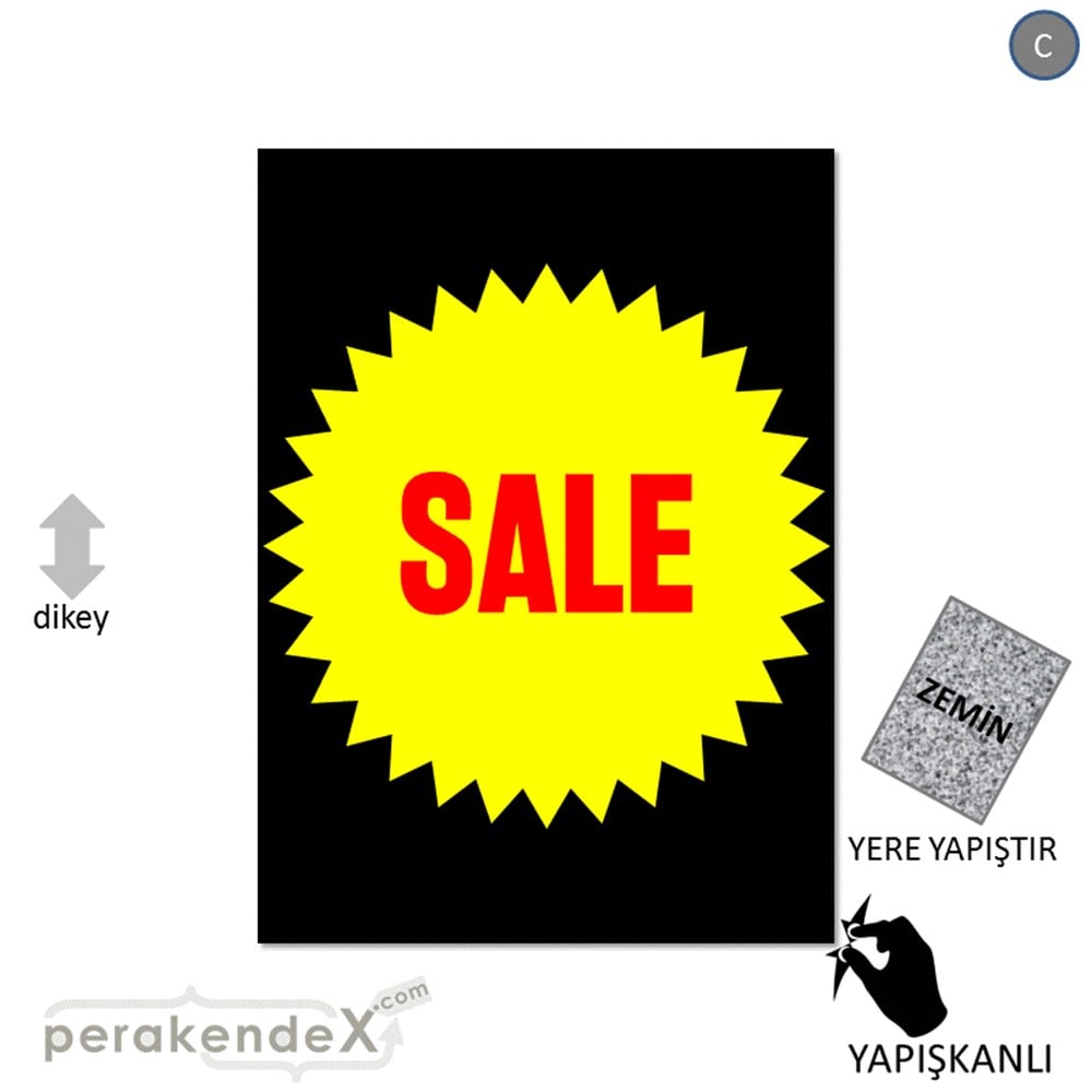 sale * YER ZEMİNE YAPIŞIR -dikdörtgen,tek yön baskı